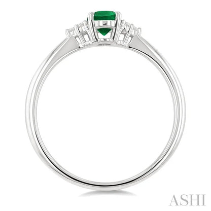 Oval Shape Gemstone & Diamond Ring