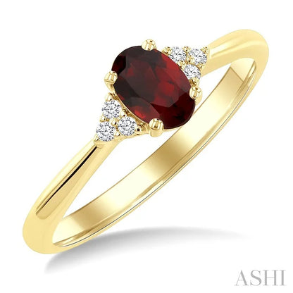 Oval Shape Gemstone & Diamond Ring