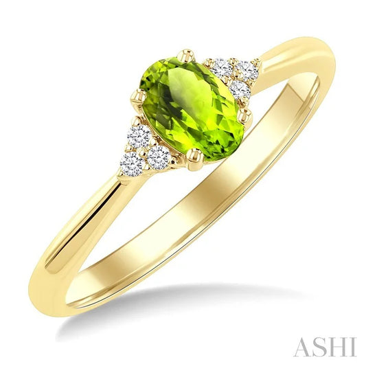 Oval Shape Gemstone & Diamond Ring