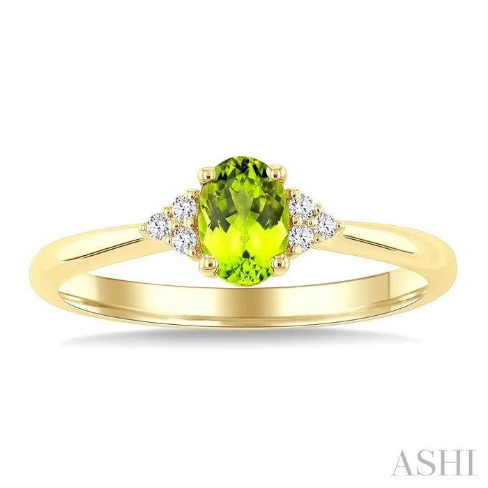 Oval Shape Gemstone & Diamond Ring
