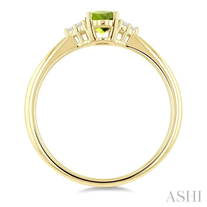 Oval Shape Gemstone & Diamond Ring
