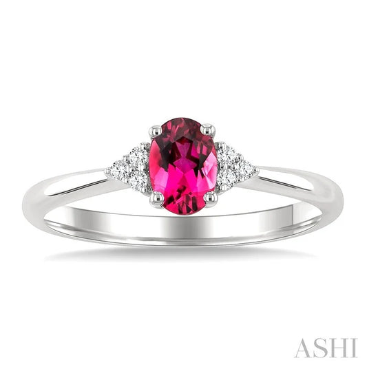Oval Shape Gemstone & Diamond Ring