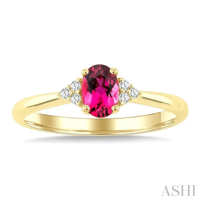 Oval Shape Gemstone & Diamond Ring
