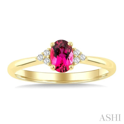 Oval Shape Gemstone & Diamond Ring
