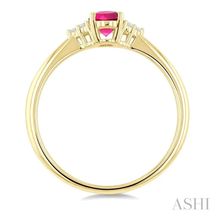 Oval Shape Gemstone & Diamond Ring