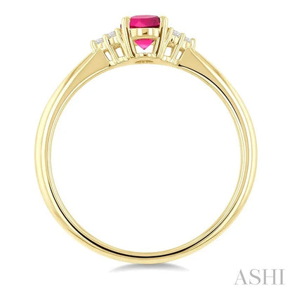Oval Shape Gemstone & Diamond Ring