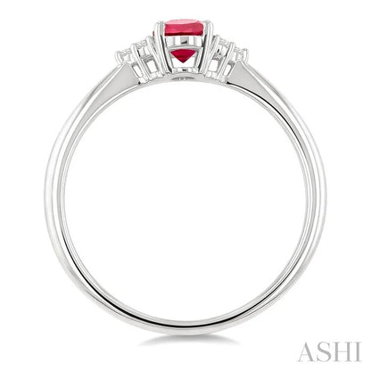 Oval Shape Gemstone & Diamond Ring