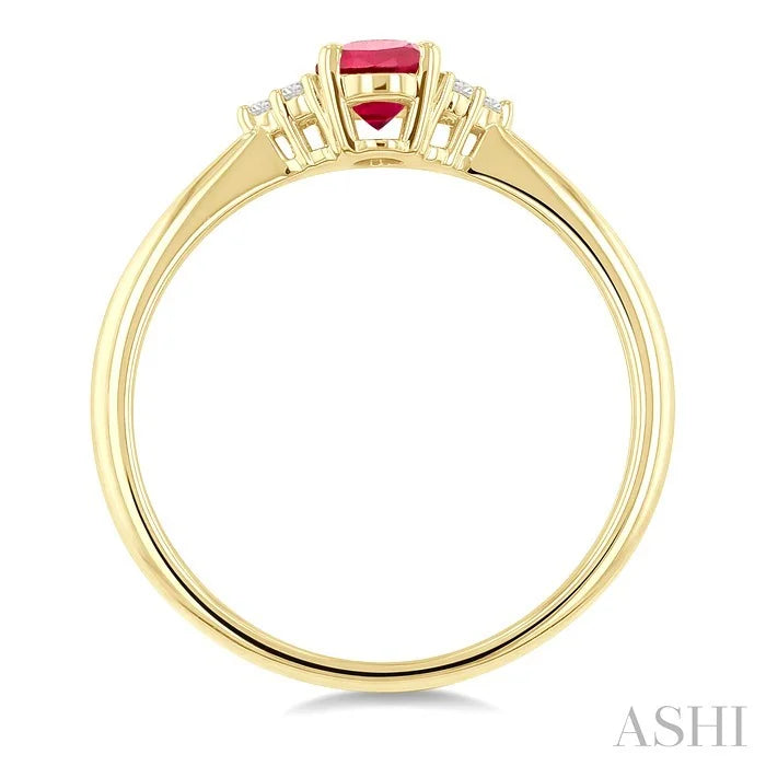 Oval Shape Gemstone & Diamond Ring
