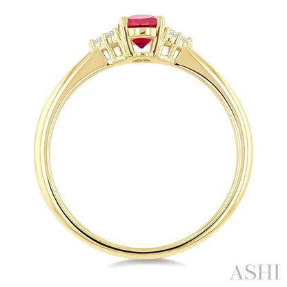 Oval Shape Gemstone & Diamond Ring