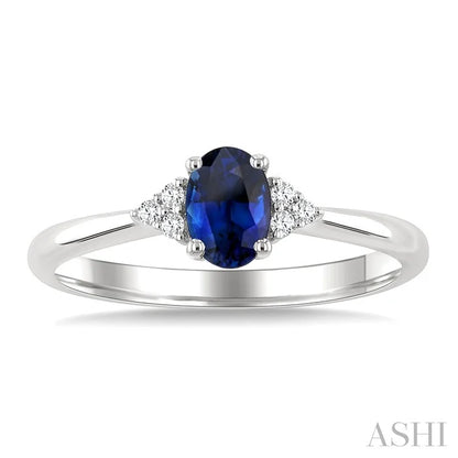 Oval Shape Gemstone & Diamond Ring