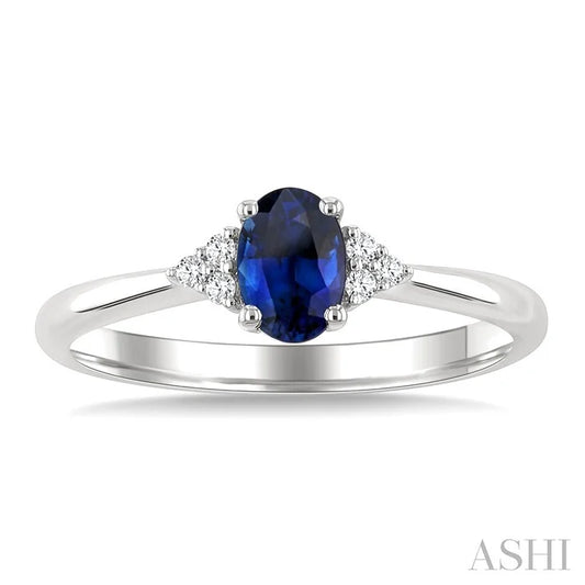 Oval Shape Gemstone & Diamond Ring