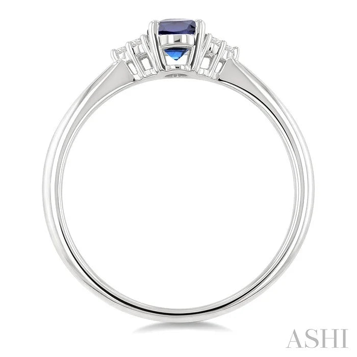 Oval Shape Gemstone & Diamond Ring