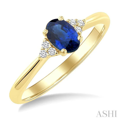Oval Shape Gemstone & Diamond Ring
