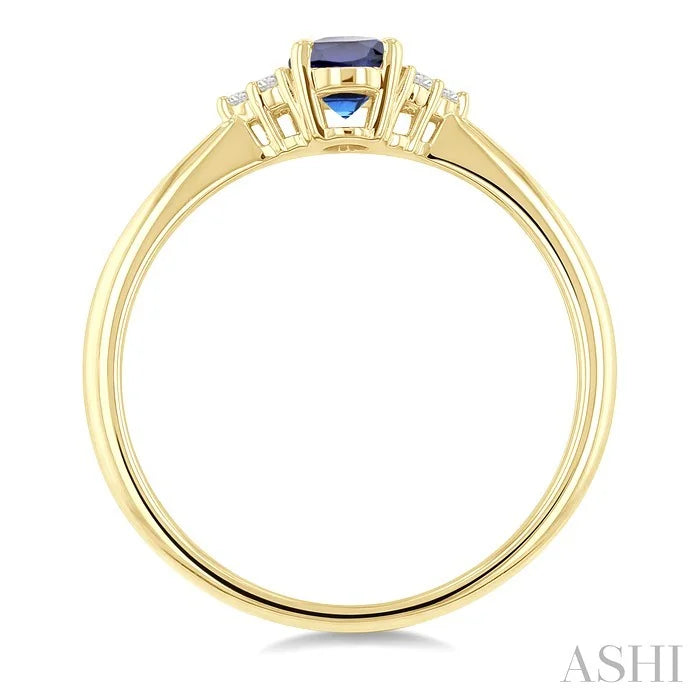 Oval Shape Gemstone & Diamond Ring