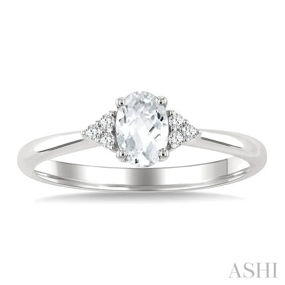 Oval Shape Gemstone & Diamond Ring