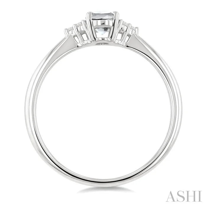 Oval Shape Gemstone & Diamond Ring