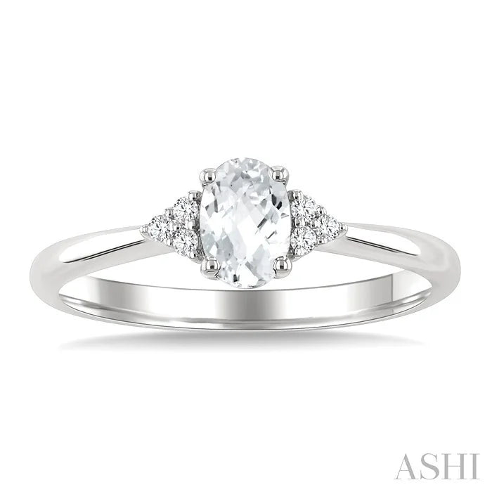 Oval Shape Gemstone & Diamond Ring