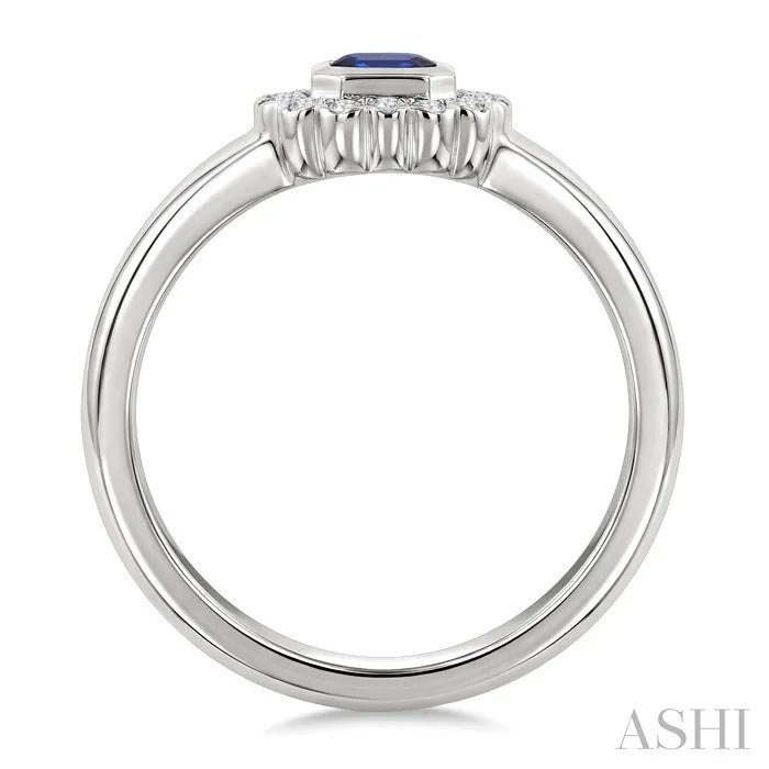 Bold Emerald Shape Gemstone & Diamond Ring