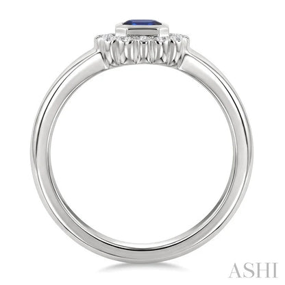 Bold Emerald Shape Gemstone & Diamond Ring