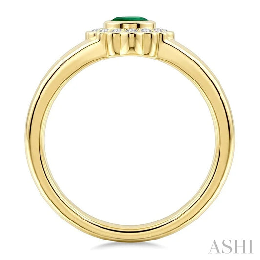 Bold Pear Shape Gemstone & Diamond Ring