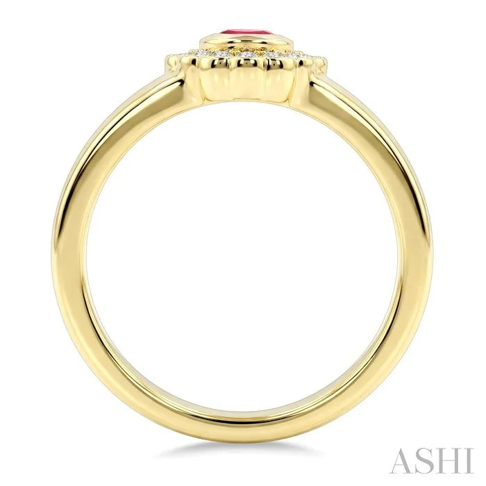 Golden Glow Oval Shape Gemstone & Diamond Ring