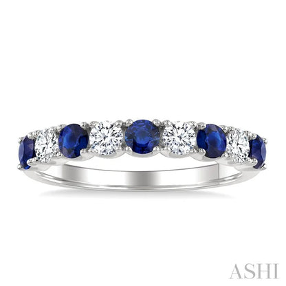 Round Shape Alternate Gemstone & Diamond Fashion Band