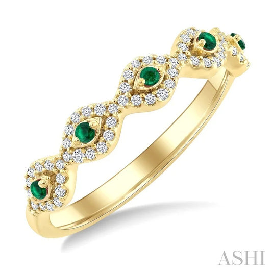 Stackable Evil Eye Gemstone & Diamond Fashion Ring