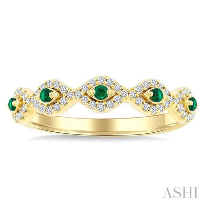 Stackable Evil Eye Gemstone & Diamond Fashion Ring