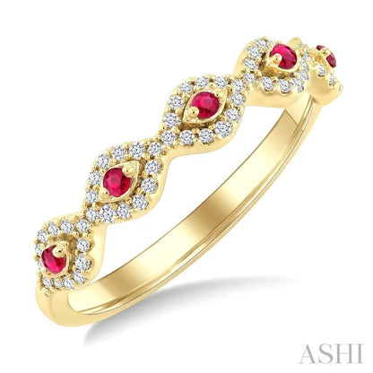 Stackable Evil Eye Gemstone & Diamond Fashion Ring