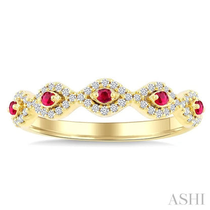 Stackable Evil Eye Gemstone & Diamond Fashion Ring