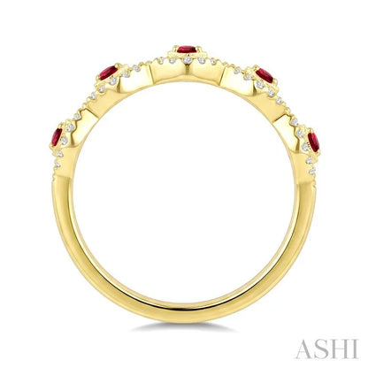 Stackable Evil Eye Gemstone & Diamond Fashion Ring