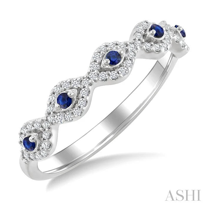 Stackable Evil Eye Gemstone & Diamond Fashion Ring