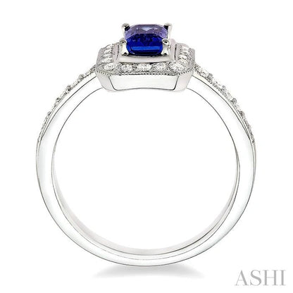 Emerald Shape Gemstone & Halo Diamond Ring