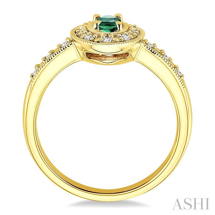 Oval Shape Gemstone & Halo Diamond Ring