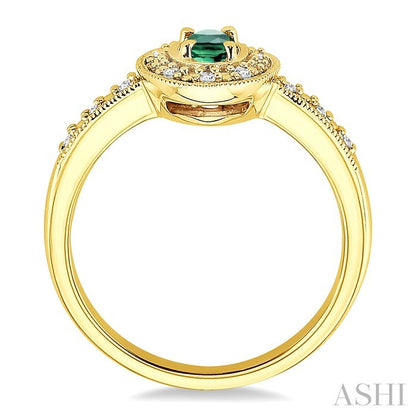 Oval Shape Gemstone & Halo Diamond Ring