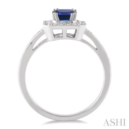 Emerald Shape Gemstone & Halo Diamond Ring