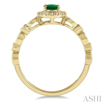 Oval Shape Gemstone & Halo Diamond Ring