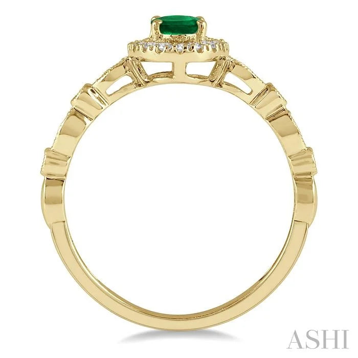 Oval Shape Gemstone & Halo Diamond Ring