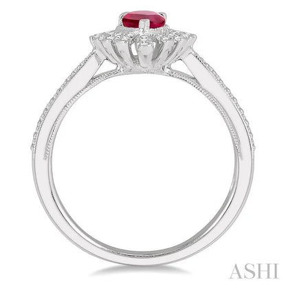 Pear Shape Gemstone & Diamond Ring