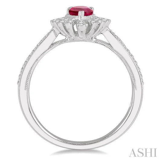 Pear Shape Gemstone & Diamond Ring