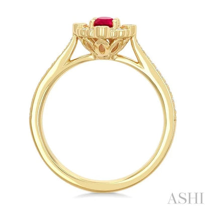 Oval Shape Art Deco Gemstone & Halo Diamond Ring