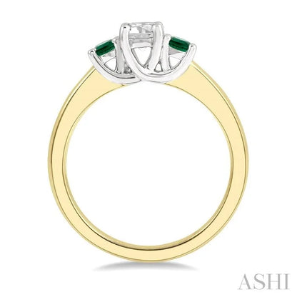Round Shape Past Present & Future Gemstone & Diamond Ring