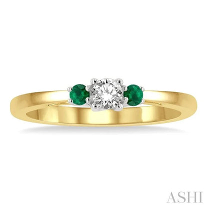 Round Shape Past Present & Future Gemstone & Diamond Ring