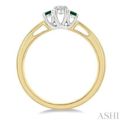 Round Shape Past Present & Future Gemstone & Diamond Ring