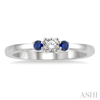 Round Shape Past Present & Future Gemstone & Diamond Ring