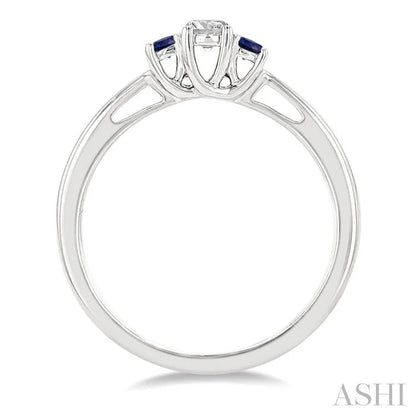 Round Shape Past Present & Future Gemstone & Diamond Ring