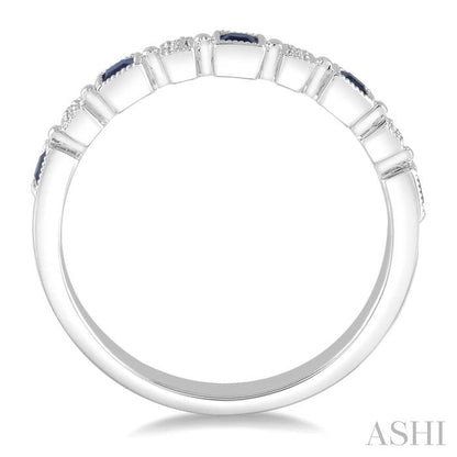 Princess Shape Gemstone & Diamond Band