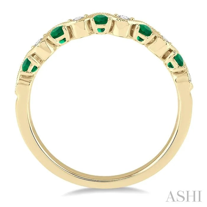 Alternate Gemstone & Diamond Band