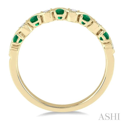 Alternate Gemstone & Diamond Band