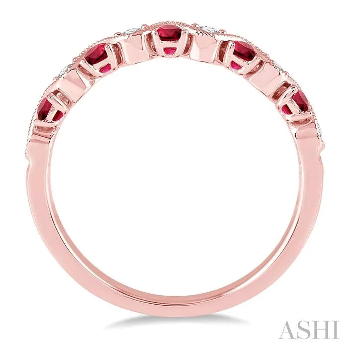 Alternate Gemstone & Diamond Band